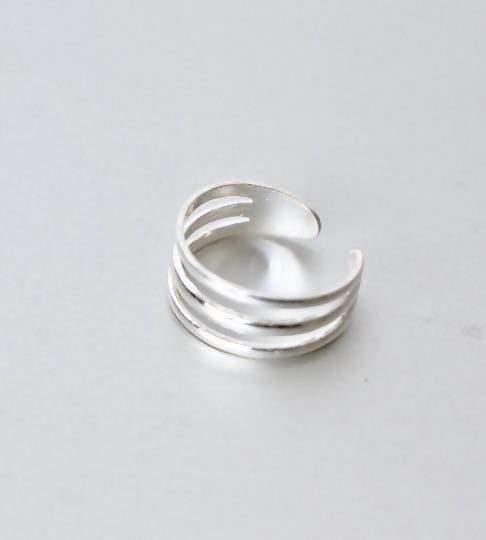 Rings Silver Toe Ring Three Band Adjustable Minimalist Gift under 10 Boho Style Feet Jewelry Trendy (TS5)