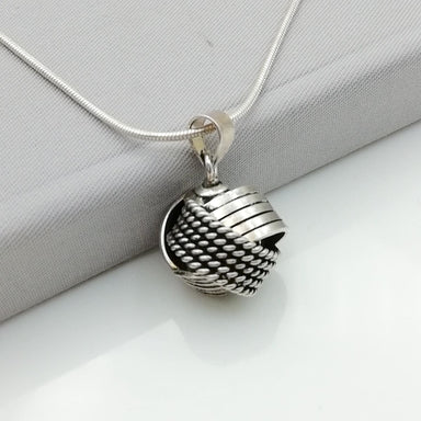 Silver Rings Sphere Pendant - Ball - Oxidized Charm - PD15 - by NeverEndingSilver