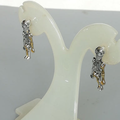 Silver Skeleton Earring | Bohemian Earrings | Mobile Ear Danglers | Funky Jewelry | 925 | E1125 - by Oneyellowbutterfly