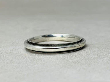 rings Silver Spinner Ring 925 Statement Gyspy Tiny Band Simple - by Heaven Jewelry