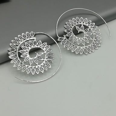 Silver spiral hoops | Egyptian | Bohemian | wire earrings | jewelry | Ear | Bridesmaids gift | E113 - by OneYellowButterfly