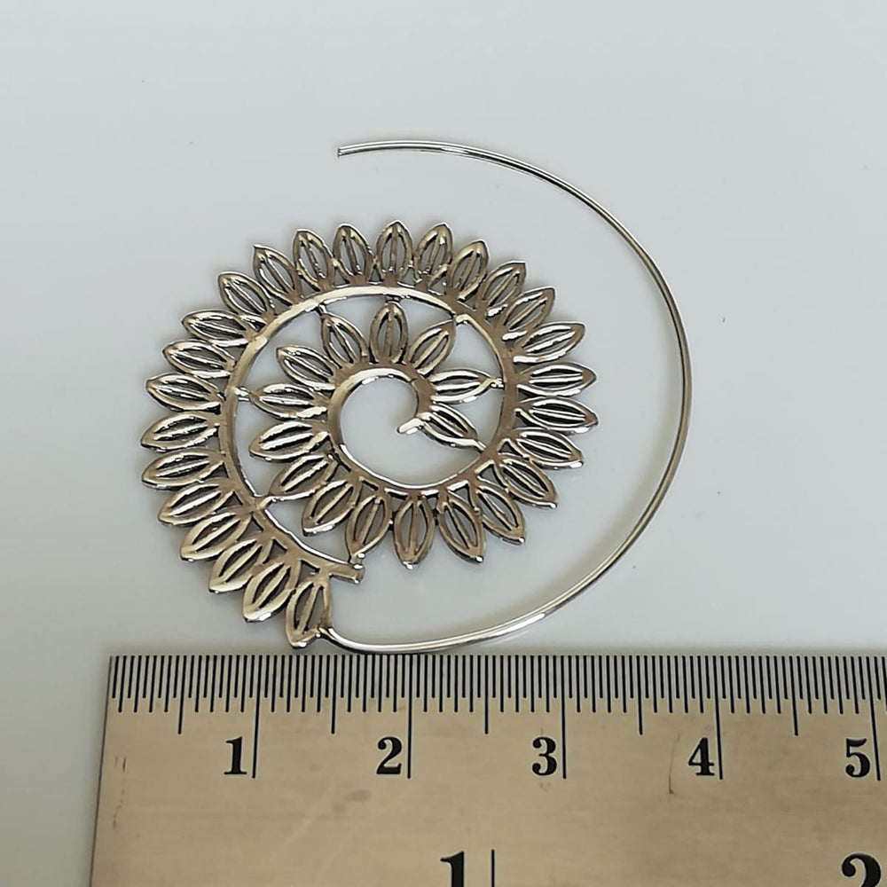 Silver spiral hoops | Egyptian | Bohemian | wire earrings | jewelry | Ear | Bridesmaids gift | E113 - by OneYellowButterfly