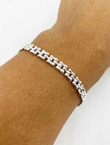 bracelets Silver Square Link Bracelet 925 Chain Womens Gifts For Her | Sup - by