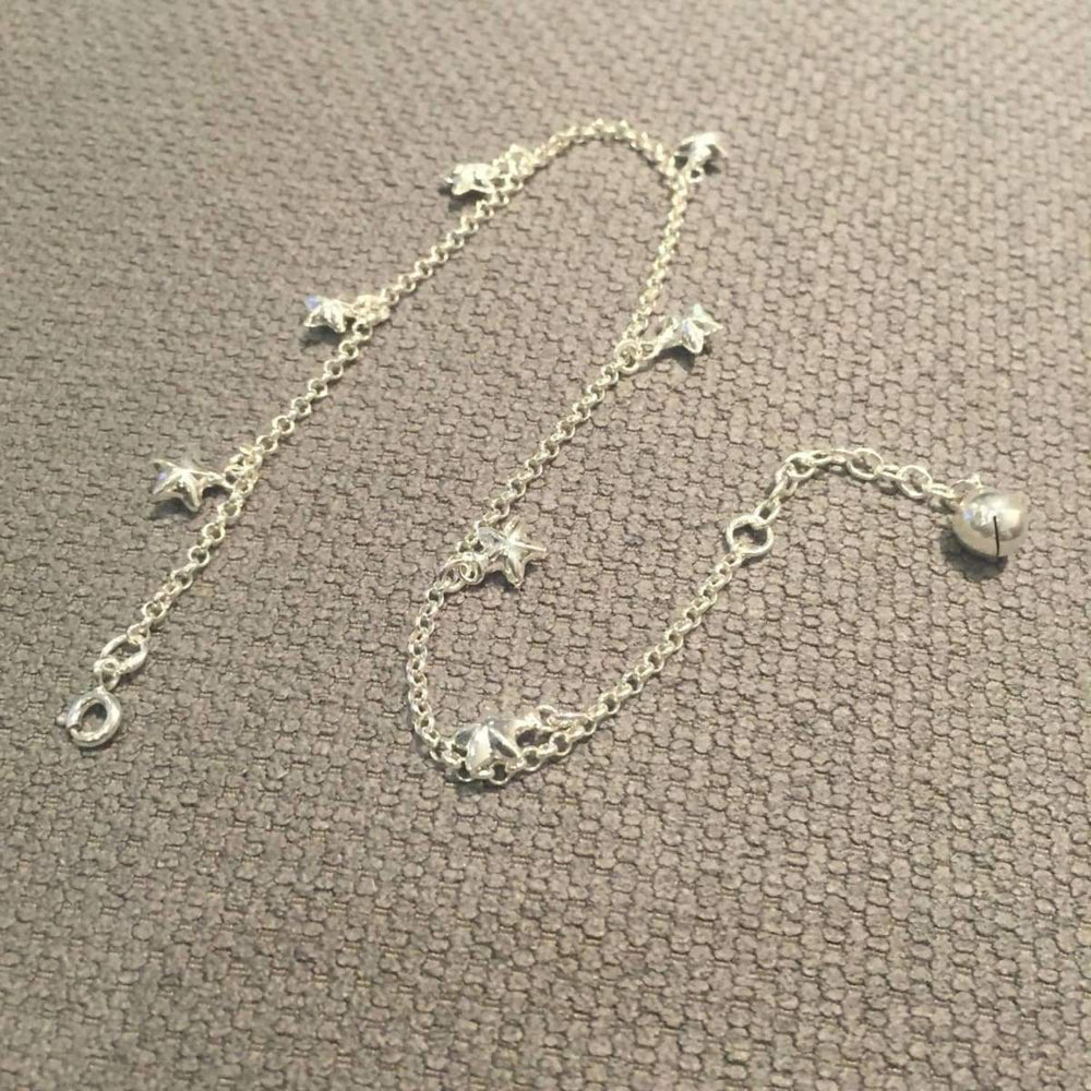 Anklets Silver Star Charm Anklet Sterling Siver Chain,silver chsin anklet (AS 41)