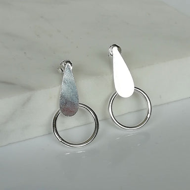 Silver stud earrings | Tear drop studs | jewelry ESN - by OneYellowButterfly