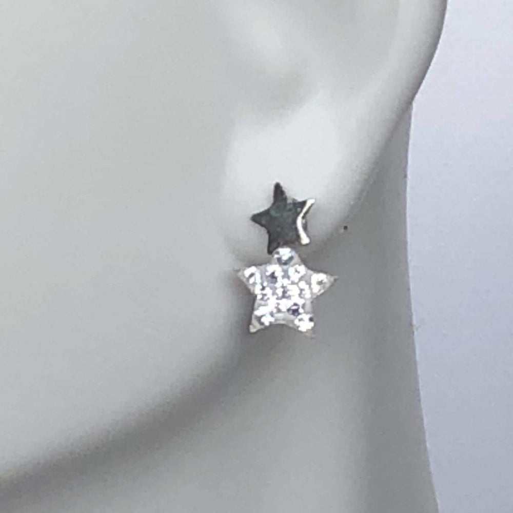 earrings Silver Ear Studs CZ Star Celestial Earrings Minimalist Style Dainty Necklace Trendy Hypoallergenic G19 - by NeverEndingSilver