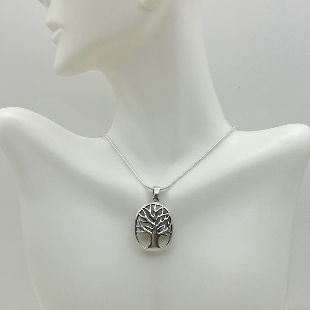Silver tree of life pendant -Sterling silver oxidized charm - PD24 - by NeverEndingSilver