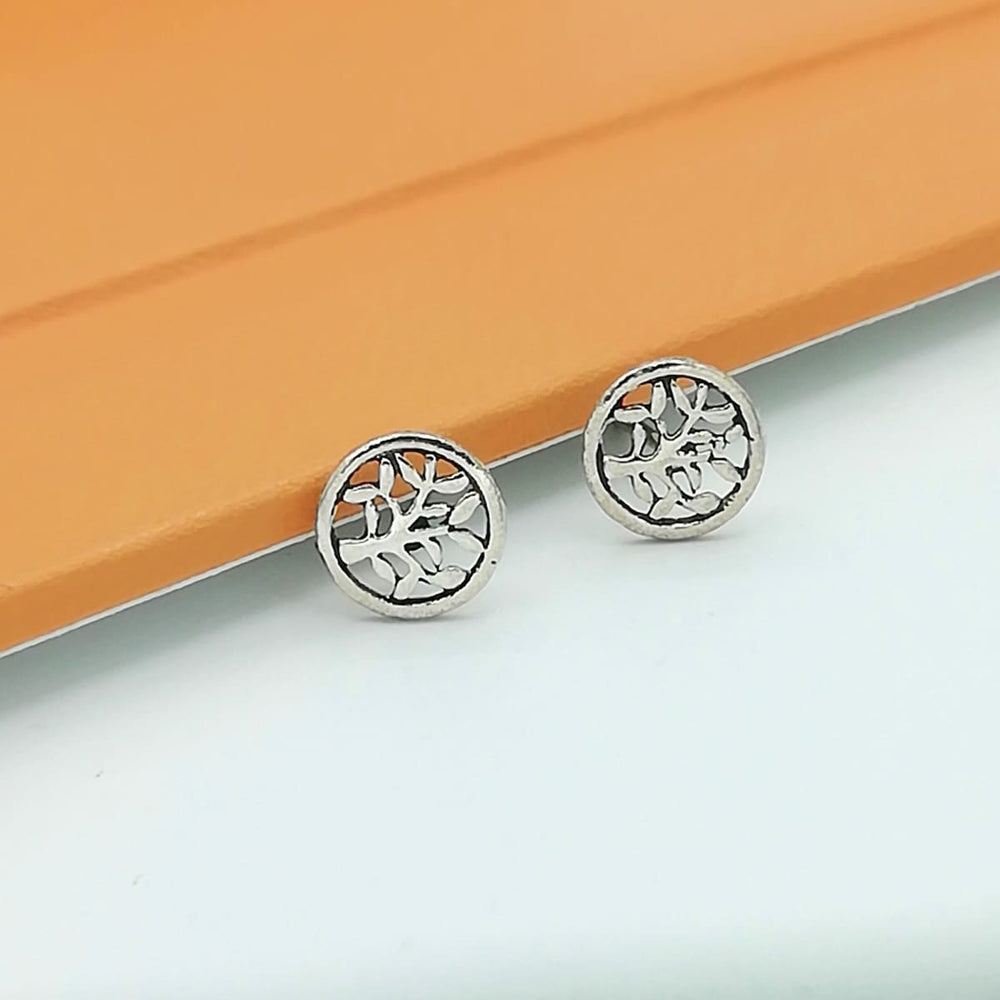 Silver tree studs | ear Studs | Tree of life stud | Round | E31 - by OneYellowButterfly