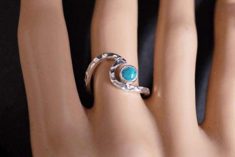 Rings Silver Wave Ring with Turquoise Indonesia Women