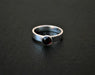 Simple Garnet Ring | Dark Red Natural Almandine Gemstone | Medium Width Band | Ladies 925 Sterling Silver | January Birthstone - By 