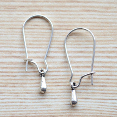 92.5 Sterling Silver Earrings Oval White Quartz Everyday Hook Earrings