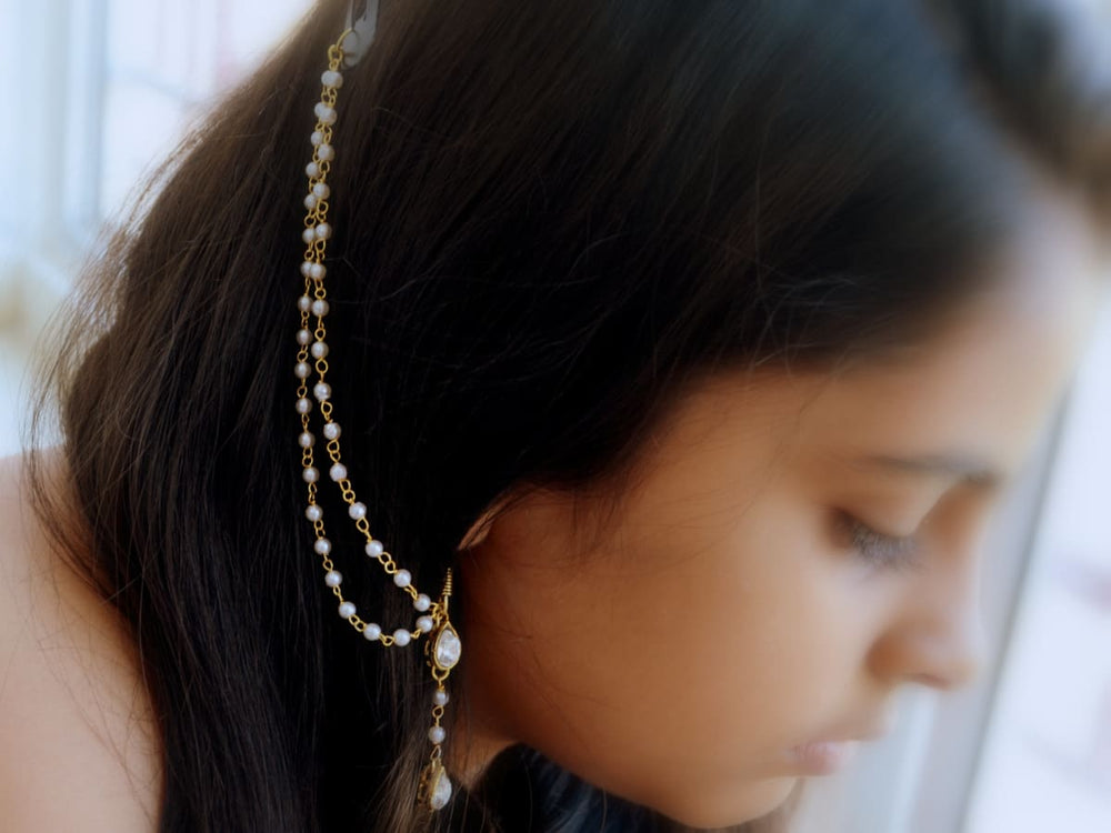Gold Plated Indian Ethnic Matt Finish Ear Cuff With Jumka Jewelry Earrings  Set | eBay