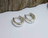Earrings Simple Plain 4mm Sterling Silver Oval Huggies Lever back Earring Hoop Geometric Pierce Unisex Gifts