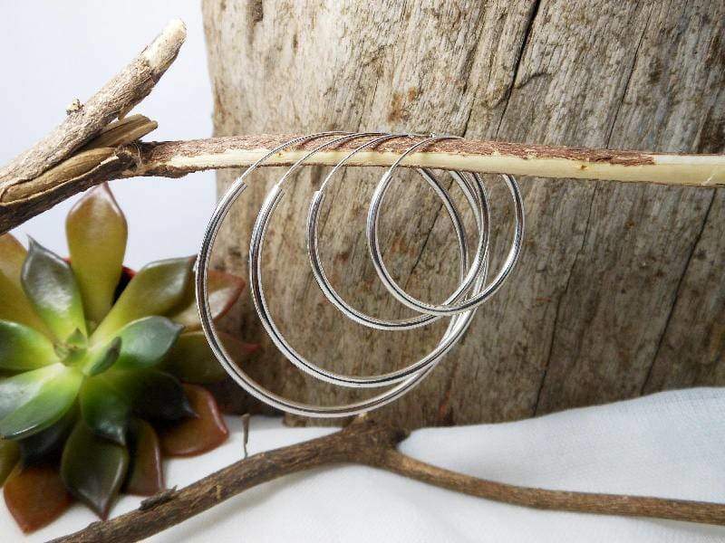 Earrings Simple Size 30,35,45 mm Sterling Silver Tribal Close Hoop Earrings,Circle Earring,Close Earring,Tribal Earrings,Personalized Gifts
