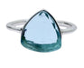Sky Blue Topaz Hydro Gemstone Ring for Birthday Gift Handmade Bezel Set 925 Sterling Silver. - by Nehal Jewelry