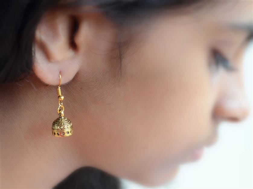 earrings Small Dangle and Drop Earrings Gift Set Tiny South Indian Jhumki - by Pretty Ponytails
