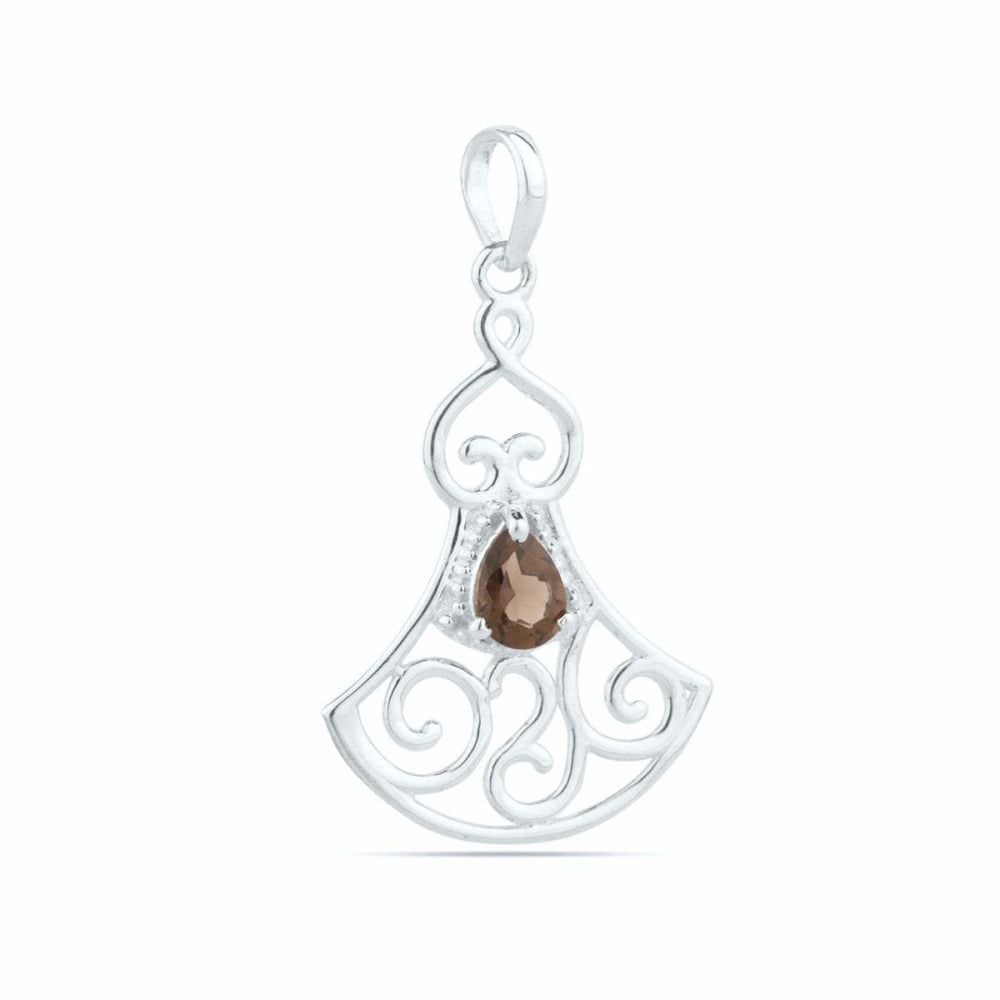 Smoky quartz 92.5 Sterling Silver Pendent Pear Shape 5x7 mm Jewellery Handmade Items Gift For Her