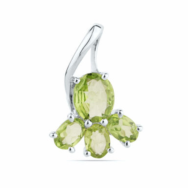 Solid Sterling Silver Oval Pendant with Peridot stone 7 X 9 MM Weight 2.5 Grams