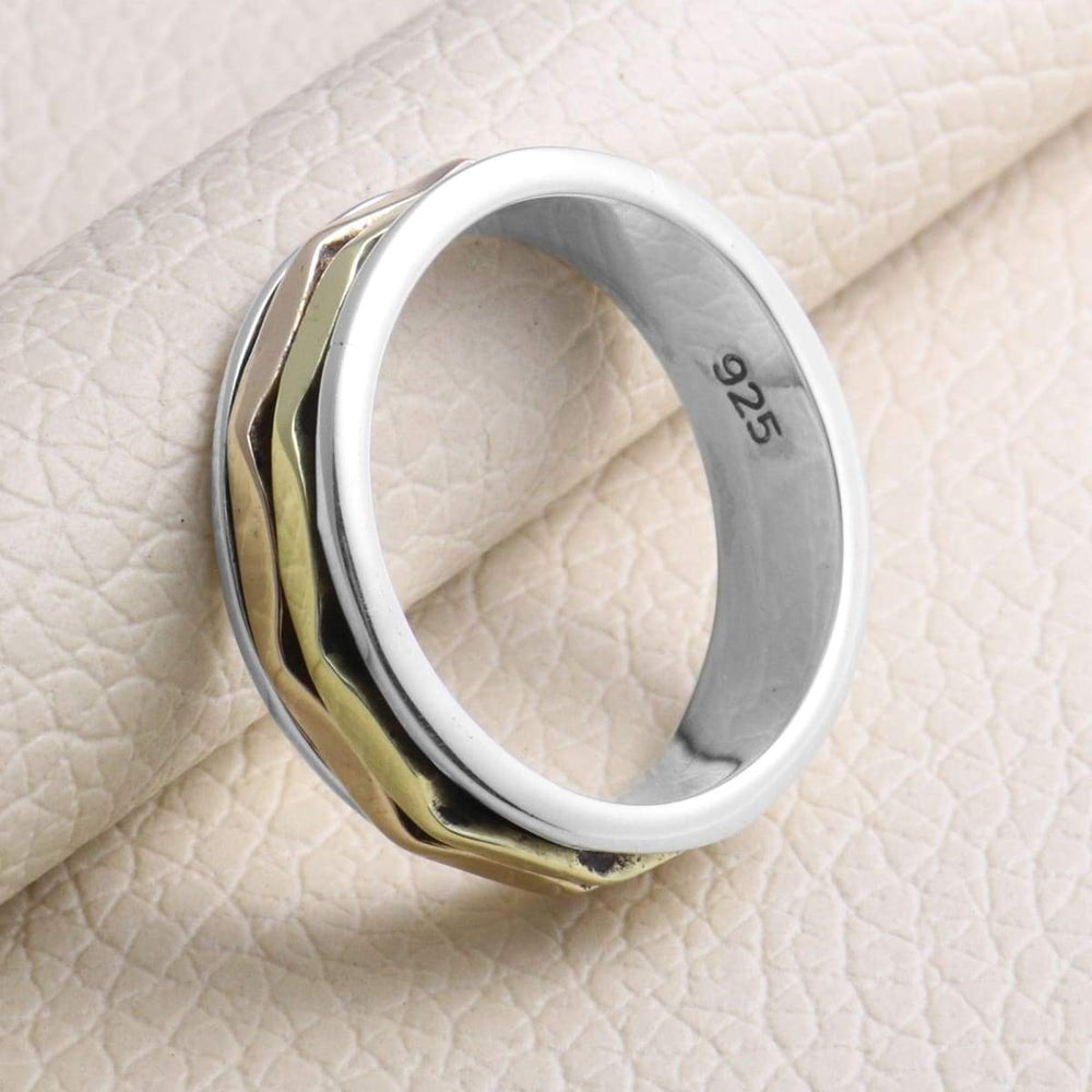 rings 925 Sterling Silver Ring Spinner Band Energy Handmade Gift For - by Rajtarang