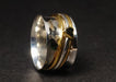 Spinner Band With two gold and silver heart ring, - by Heaven Jewelry