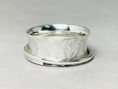 Spinner Ring 925 Silver Handmade Jewelry Hammered Woman Band - by Heaven