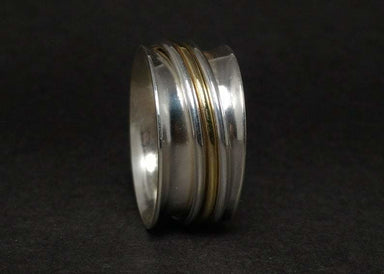 rings Spinner Ring 925 Silver Meditation Sterling Fidget Band Worry Handmade Woman - by Heaven Jewelry