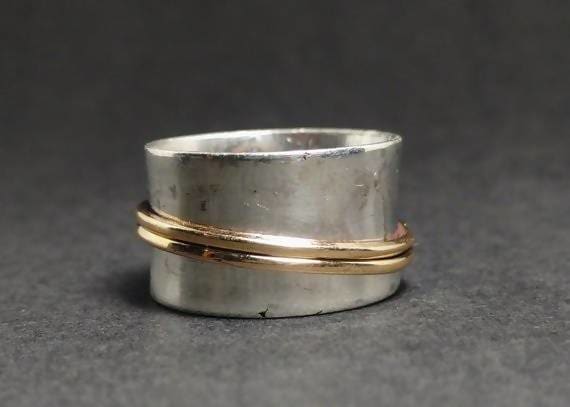 Rings Spinner ring Band Ring Handmade meditation 925 Silver Fidget Sterling Birthday Gift Women’s