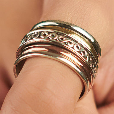 MOONSTONE SPINNER RING - 925 Sterling Silver Meditation Ring - Crystal  Mantra Ring - Spinning Ring - Fidget Spinner Ring - Anxiety Ring