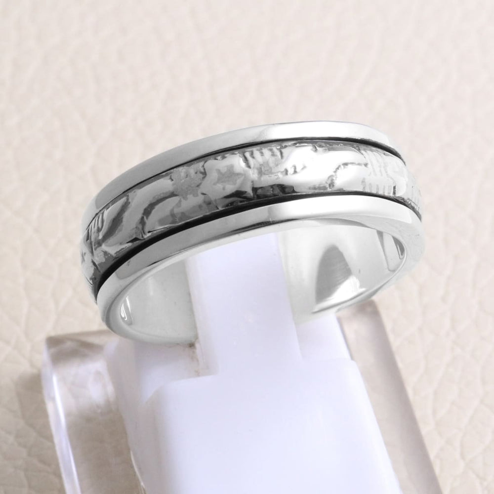 rings Spinner Ring Silver Band 925 Sterling Handmade Thumb Gift For Women’s - 6 by Rajtarang