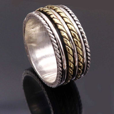 Spinner Ring Thumb Band Worry Fidget Meditation Handmade Statement Women Gift For Her - by InishaCreation