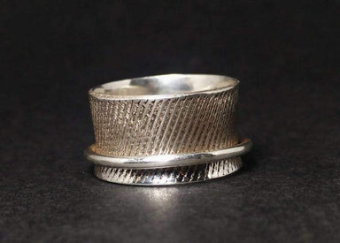 Rings Spinner Ring Wide Band Silver 925 Statement Spinning Sterling Handmade