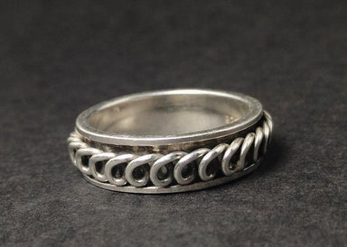rings Spinner Ring for Woman 925 Sterling Silver Band Spiral Handmade Unique Jewelry For Her - by Heaven