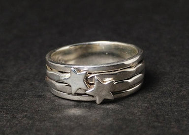 rings Spinner Ring for Women 925 Silver Star Worry Thumb Handmade Fidget - by Heaven Jewelry
