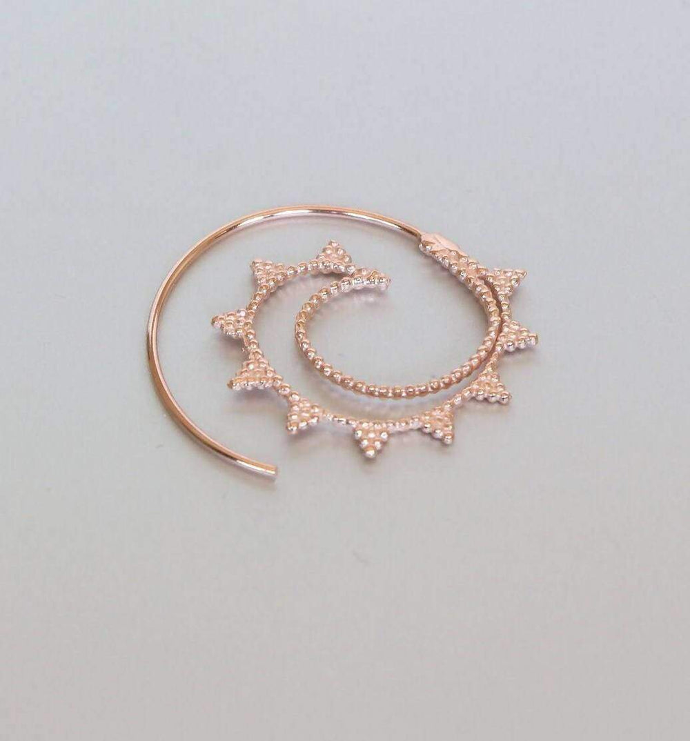 Earrings Spiral Ear Hoops Set Gold/ Rose Gold Minimal Jewelry Gift EarHoops Piercing (E143/4)