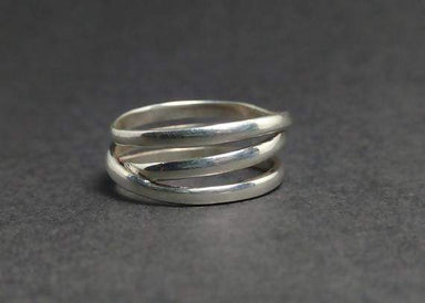 Rings Spiral Ring Silver Round Stackable 925 Statement Stacking