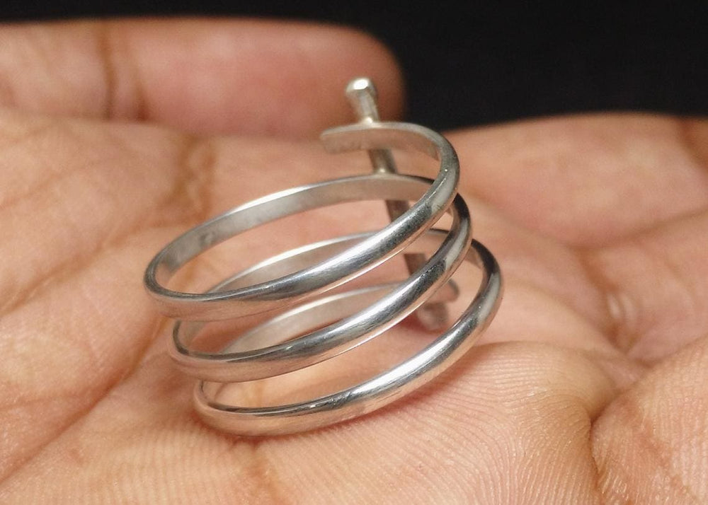 Taxco Bypass Swirl Statement Ring Sterling Silver Size 9.5 Adjsutable –  Jewelryauthority