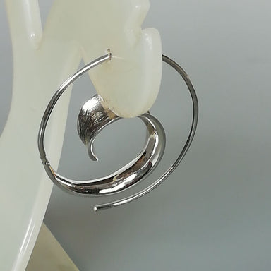 Spiral Silver Hoops | Silver Hoop Earrings | Jewelry | Dramatic | Accessories | Wire | Ear | E292 - by Oneyellowbutterfly