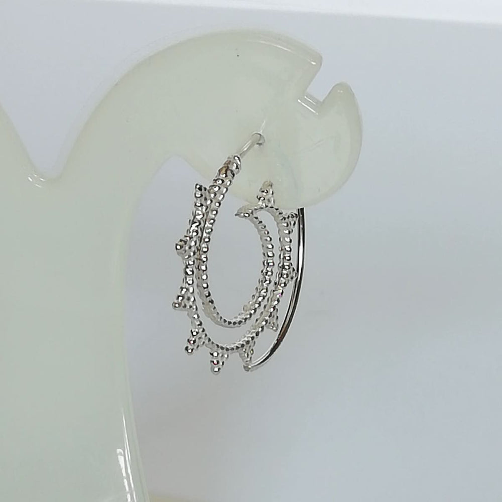 Spiral silver hoops | Silver hoop earrings | jewelry | Dramatic | Egyptian ear wires | Wire | E128 - by OneYellowButterfly