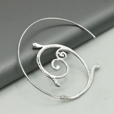 Spiral Silver Hoops | Indian | Bohemian | Silver Wire Earrings | Jewelry | Ear | Gift | E105 - by Oneyellowbutterfly