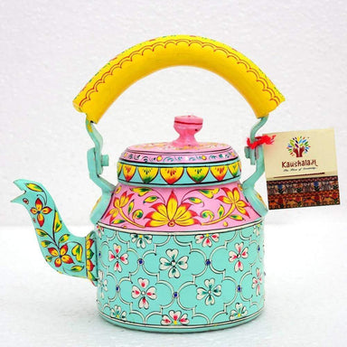 Painted Teapots Spring Delight Hand Tea Pot in Aluminium