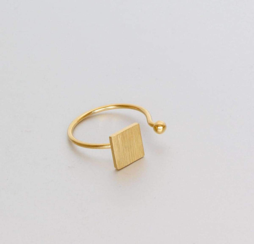 toe rings Square Face Ring Gold Dipped Ring/Toe Geometric Jewelry Casual Bohemian Fashion Jewelry,Bridesmaid Gifts Minimalist MR51 - by 