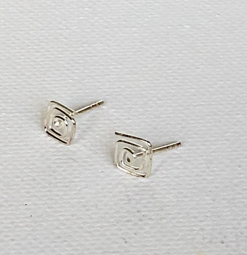 earrings Square Studs Spiral Crystal Jewelry,Minimalist Style Hypoallergenic Rhinestone Drops Best Friend Gift G18 - by NeverEndingSilver