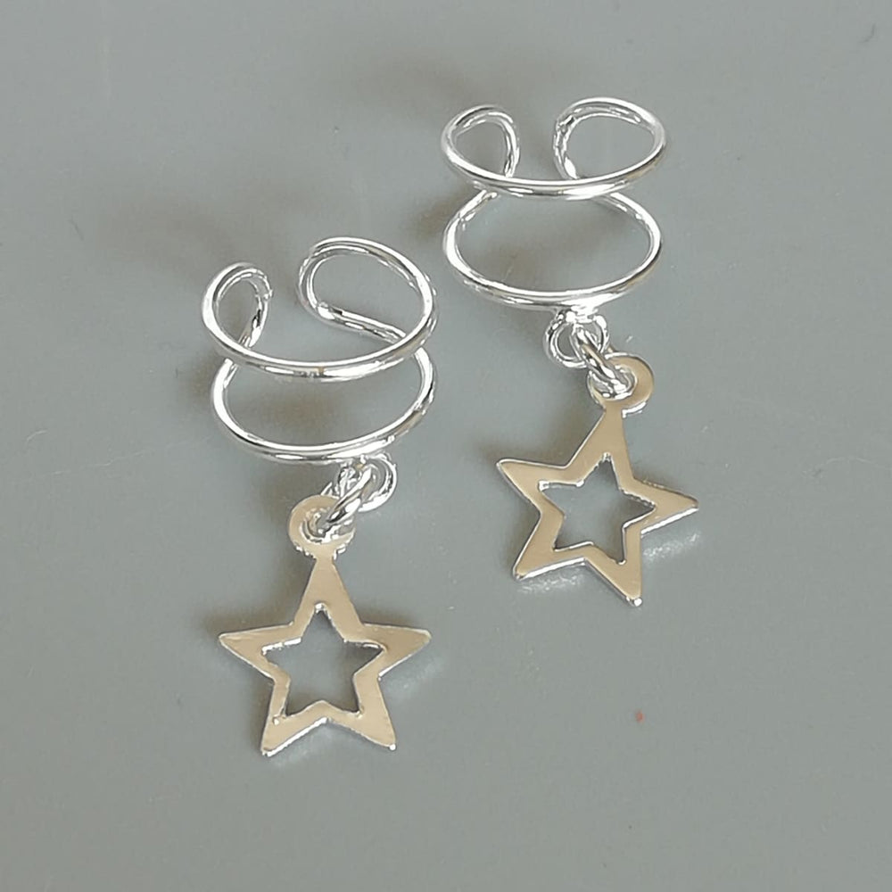 Star ear cuff | Sterling silver celestial charm cuff | No piercing