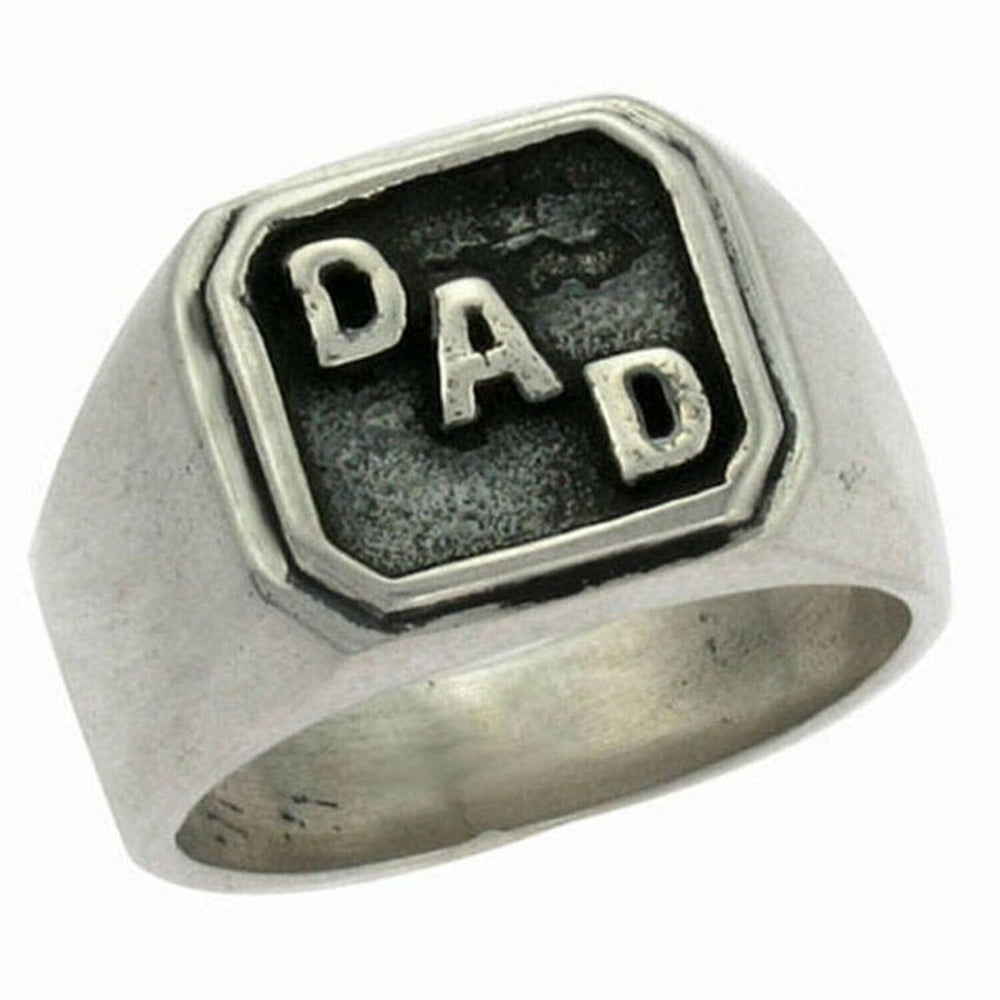 Sterling Silver 925 DAD ring Fathers Day Gift Monogram signet US sizes - by InishaCreation