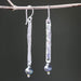 Sterling Silver Bar Earrings With Hammer Textured And Turquoise Beads On Hooks Style - By Metal Studio Jewelry