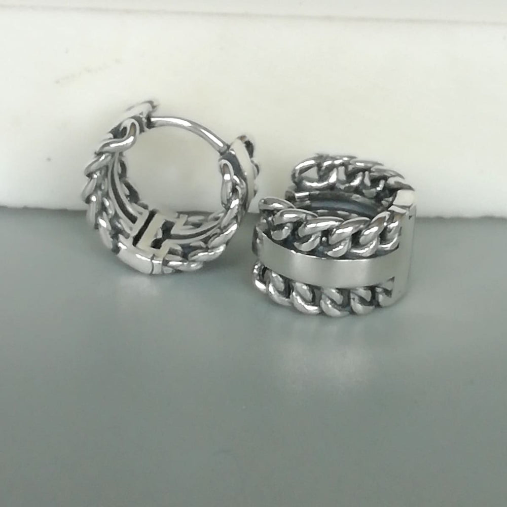 Sterling Silver Curb Hoops | Huggie | Silver Jewelry | Minimalist | Cuff | Ear Accessories | Ear | E1073 - by Oneyellowbutterfly