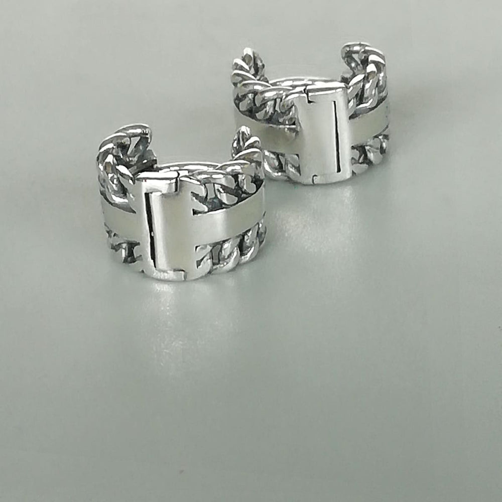 Sterling Silver Curb Hoops | Huggie | Silver Jewelry | Minimalist | Cuff | Ear Accessories | Ear | E1073 - by Oneyellowbutterfly