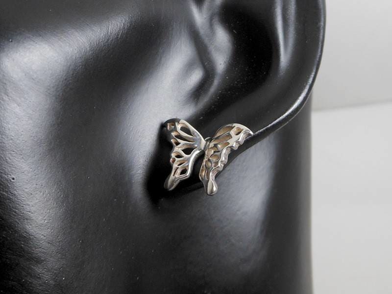 Earrings Sterling Silver Cutout Butterfly Stud Jewelry For Her - by Sup