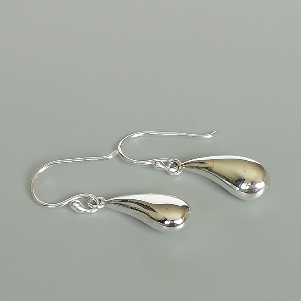 Sterling silver drop earring | Simple earrings | Curved ear | Silver Accessories | 925 casual Earrings | E914 - by OneYellowButterfly