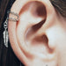 Sterling silver feather ear cuff | Lucky charm | Wanderlust | Open ended | Bohemian Cuff | Unisex jewelry | E875 - by OneYellowButterfly